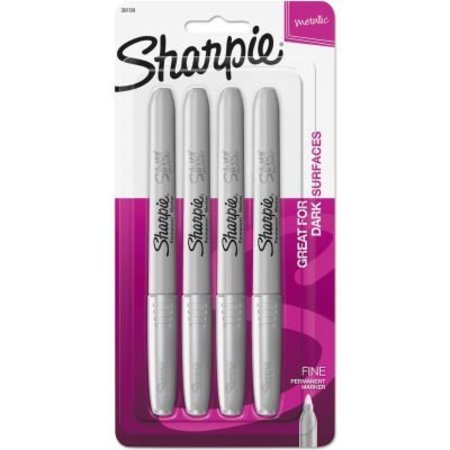 SANFORD Sharpie Metallic Permanent Marker - Metallic Silver - 4 Pack 39109PP